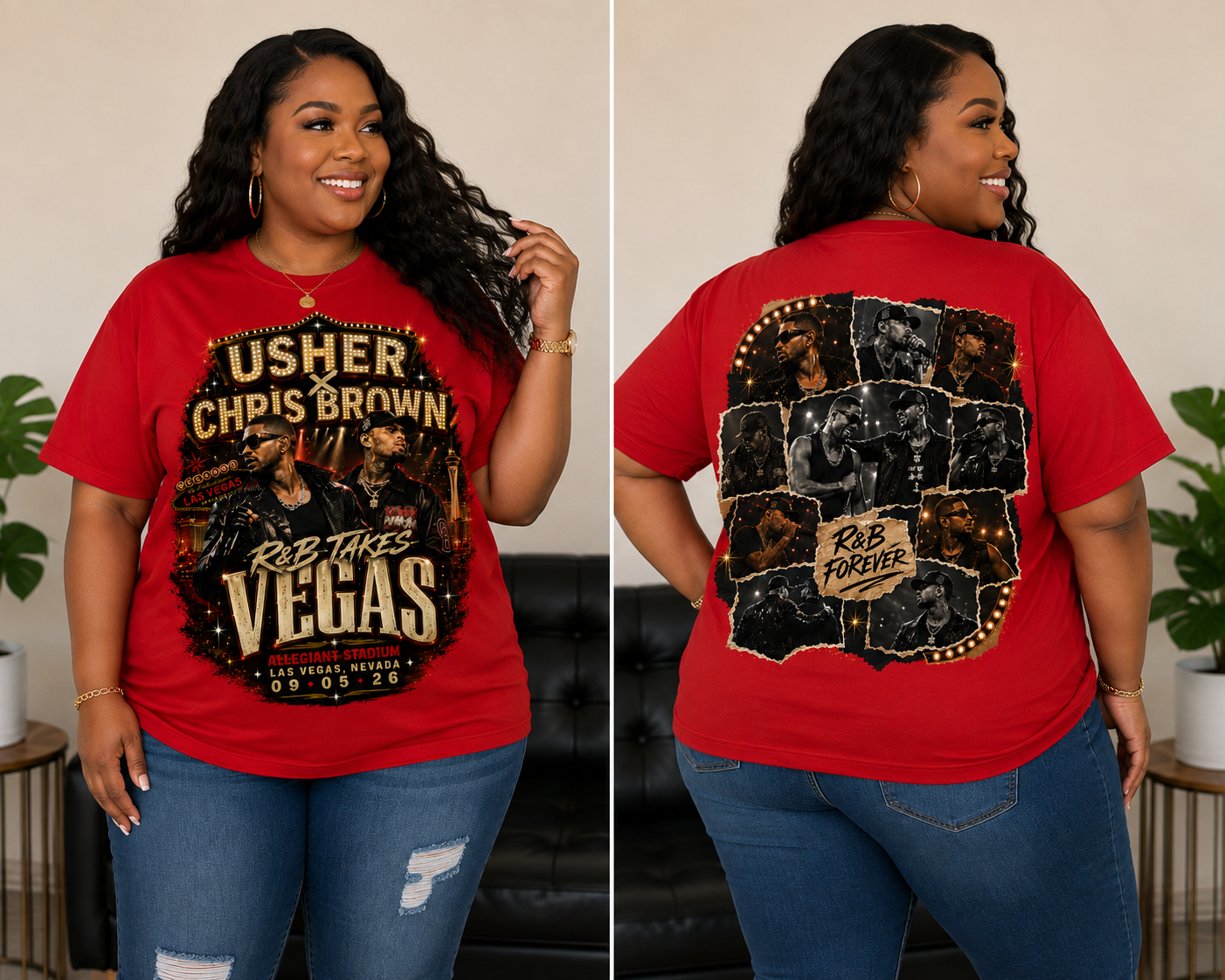 R&B Takes Vegas Concert Tee | Usher × Chris Brown