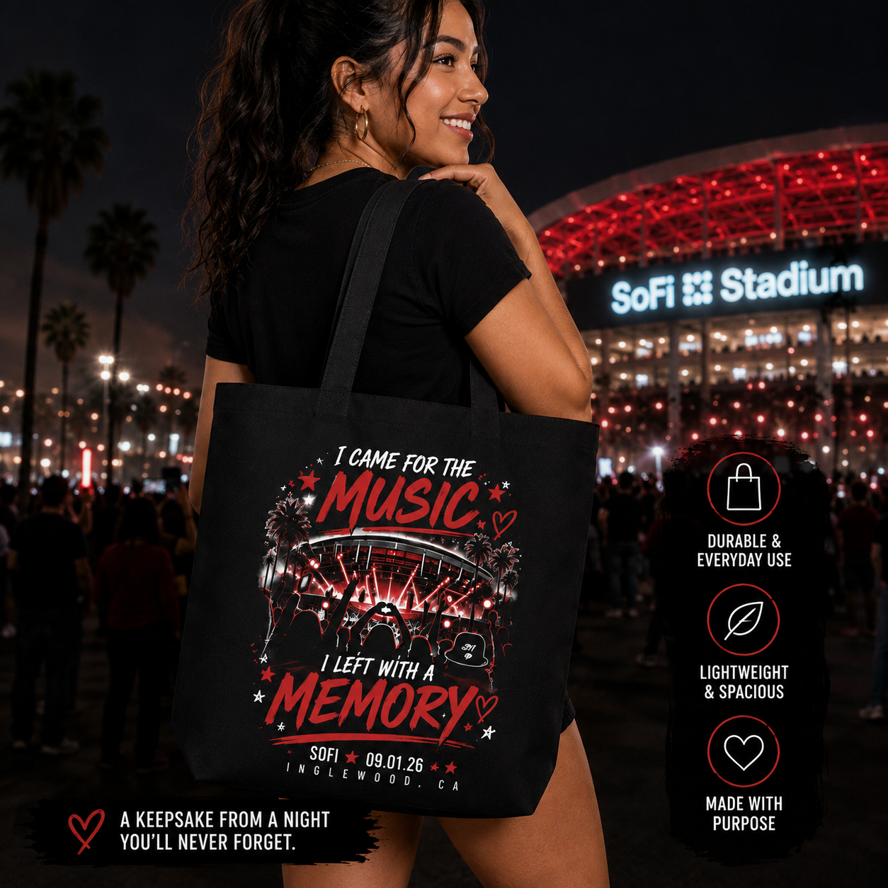 ✦ I Came for the Music | Concert Keepsake Tote ✦